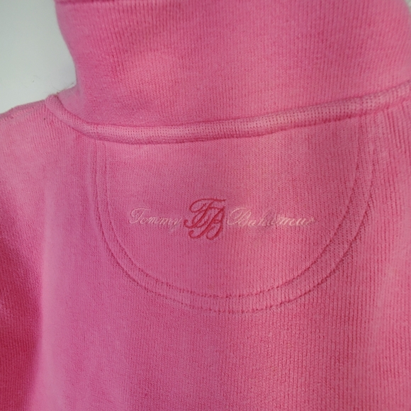 TOMMY BAHAMA 1/4 Zip Knit Pullover Pink Cotton Blend Sweatshirt Sz M - Picture 6 of 7